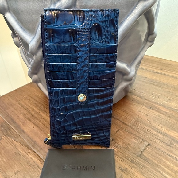 Brahmin Melbourne Credit Card Wallet Sapphire Blue - Picture 2 of 3